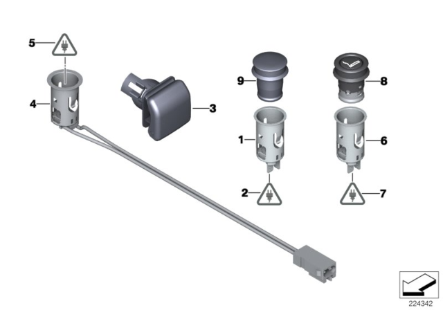 2011 BMW X3 Cigarette Lighter / Power Sockets Diagram