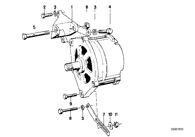 1978 BMW 633CSi Alternator Mounting Diagram 2