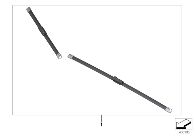 2019 BMW M6 Set, Wiper Blades Diagram