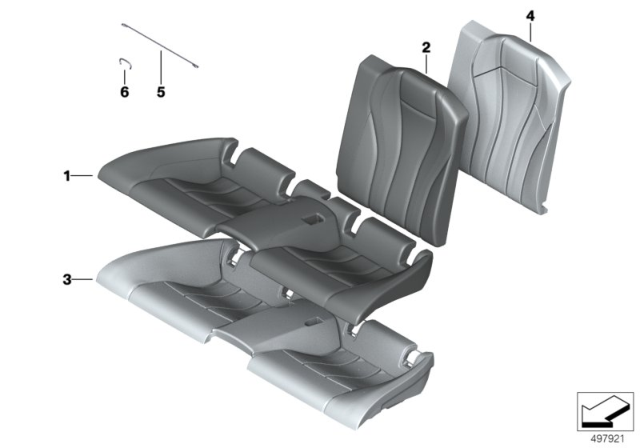 2020 BMW M8 Seat, Rear, Cushion & Cover Diagram