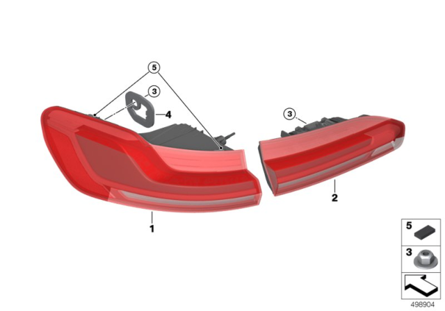 2019 BMW X4 Rear Light In The Side Panel, Right Diagram for 63217409398