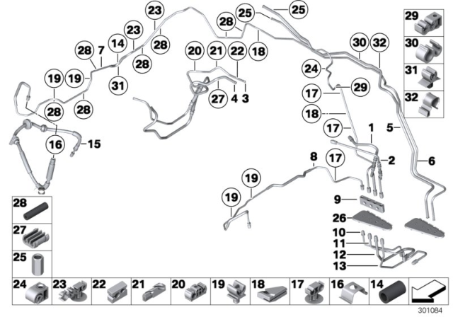 2013 BMW 750i Brake Pipe, Front Diagram