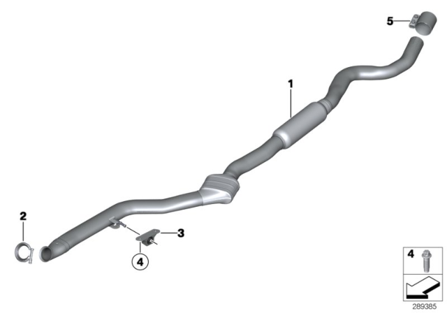 2014 BMW 328i GT Catalytic Converter Center Diagram for 18308624105