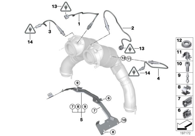 2011 BMW X5 M Lambda Probe Fixings Diagram