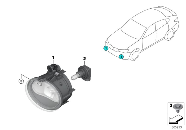 2016 BMW X4 Fog Lights Diagram 1