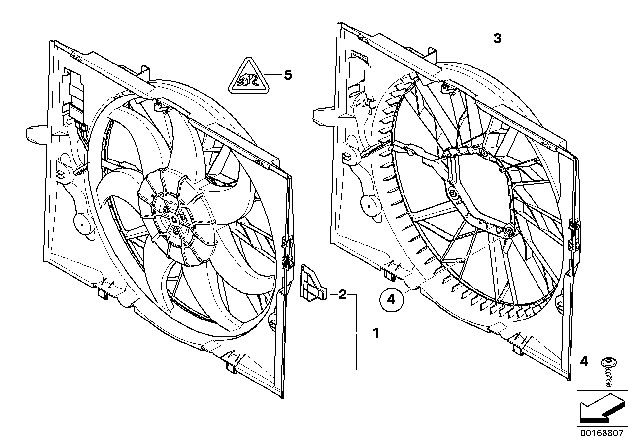 2008 BMW Alpina B7 Engine Cooling Fan Assembly Diagram for 17427972142