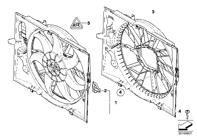 2005 BMW 745Li Fan Shroud / Fan Diagram 2