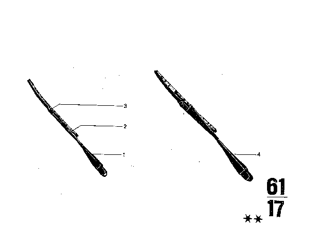 1975 BMW 3.0Si Right Wiper Arm Diagram for 61611357260