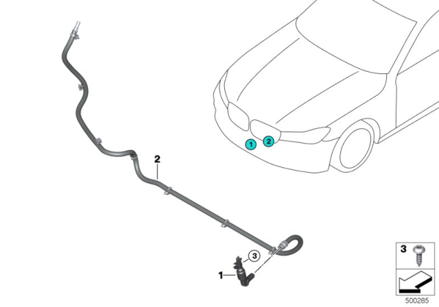 2020 BMW 750i xDrive HOSE PIPE CLEANING NIGHT VIS Diagram for 61677497180