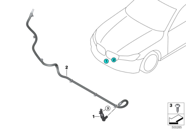 2020 BMW 740i Sedan(G12) Headlight Cleaning System Night Vision Camera Diagram