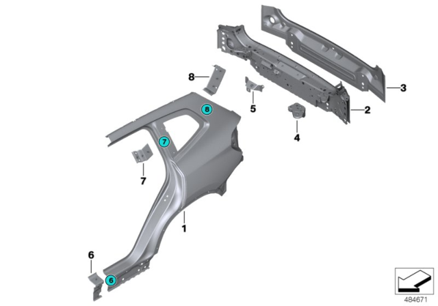 2019 BMW X3 Side Panel / Tail Trim Diagram