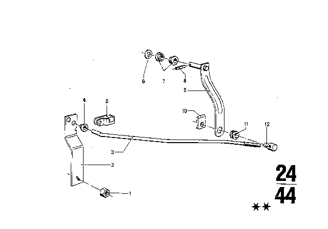 1975 BMW 3.0Si Gear Shift / Parking Lock (ZF 3HP22) Diagram 4