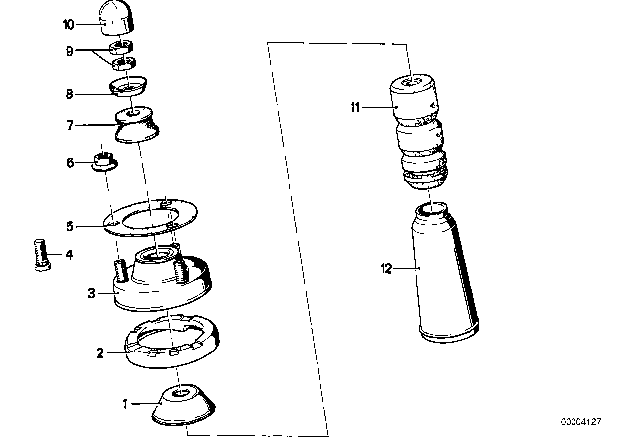 1982 BMW 320i Supporting Cup Diagram for 33521118158