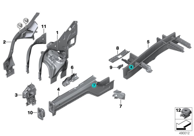 2017 BMW X6 Wheelhouse / Engine Support Diagram