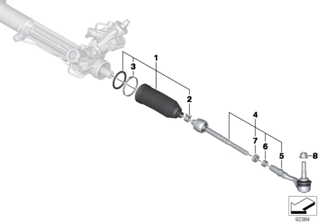 2014 BMW M6 Steering Linkage / Tie Rods Diagram