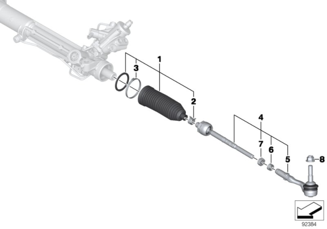 2007 BMW M6 Steering Linkage / Tie Rods Diagram