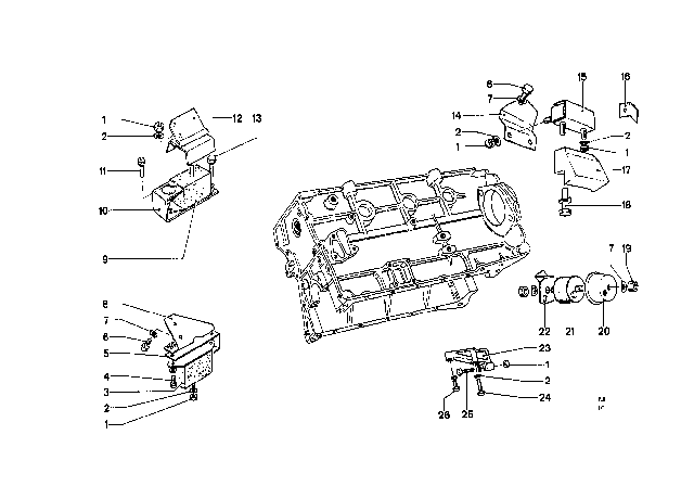 1969 BMW 2000 Engine Mount Diagram for 11810151625