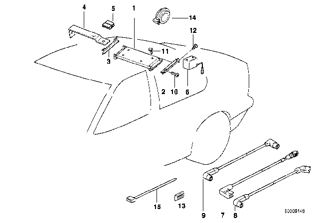 1994 BMW 318i Single Components CD Changer Diagram