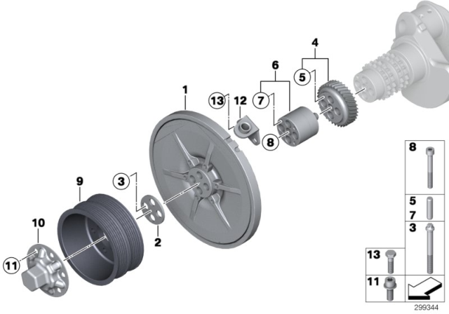 2011 BMW M3 Engine Vibration Damper Diagram for 11237841091