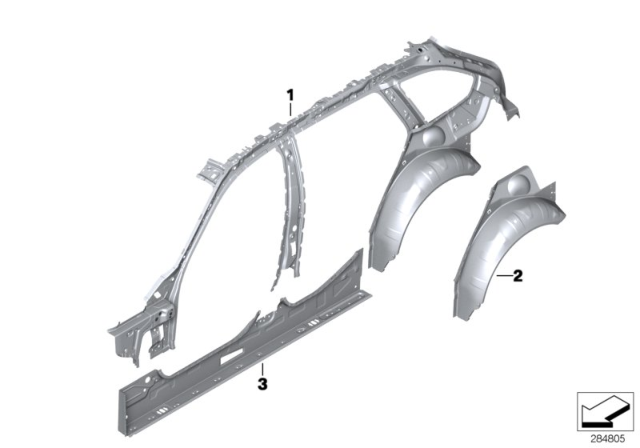 2017 BMW 330i xDrive Side Frame Diagram 2