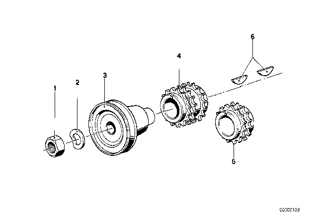 1977 BMW 320i Fan Belt Drive - V Belt Pulley Diagram