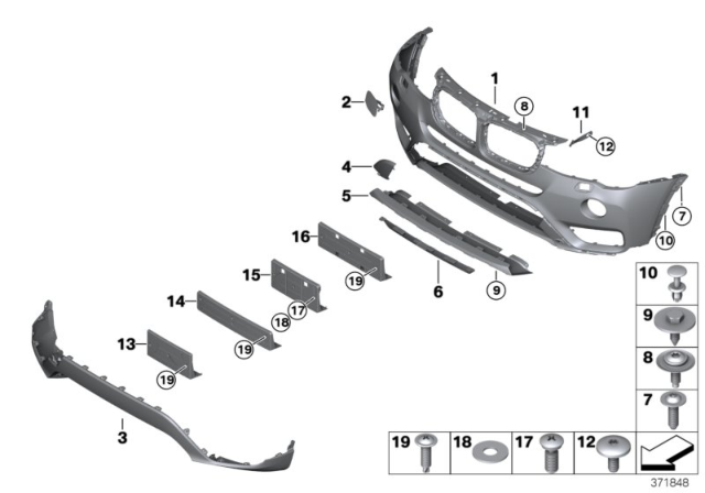 2015 BMW X4 Trim Panel, Front Diagram