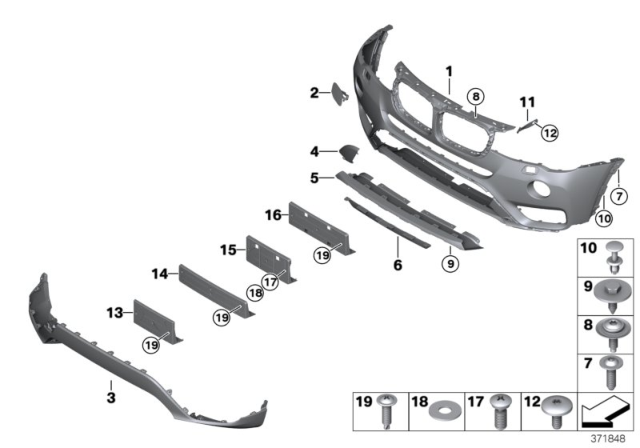 2018 BMW X4 Trim Panel, Front Diagram