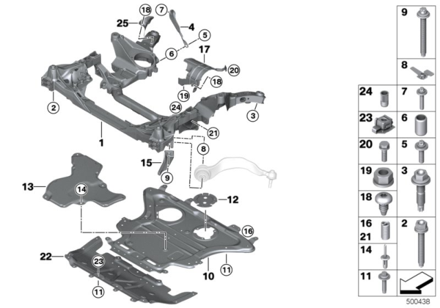 2020 BMW 840i xDrive Front Axle Support Diagram