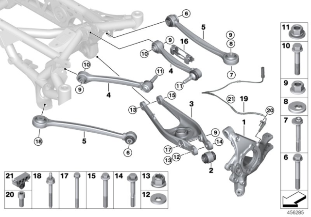 2017 BMW M4 Rear Axle Support / Wheel Suspension Diagram