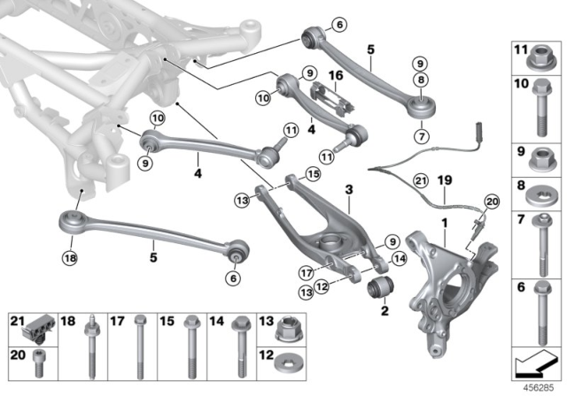 2018 BMW M2 Rear Axle Support / Wheel Suspension Diagram