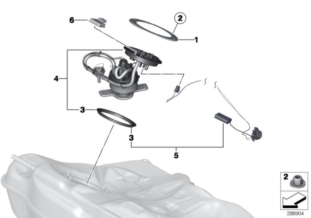 2012 BMW M6 Fuel Pump And Fuel Level Sensor Diagram