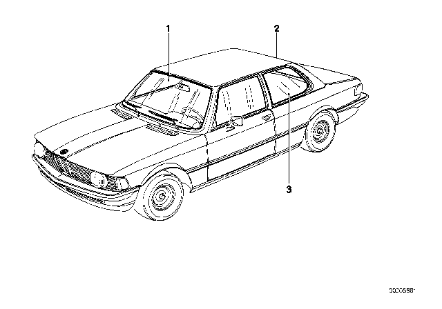 1980 BMW 320i Rear Window Green Diagram for 51311358560