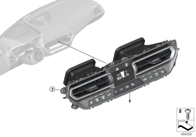 2019 BMW 330i Air Conditioning Control Diagram