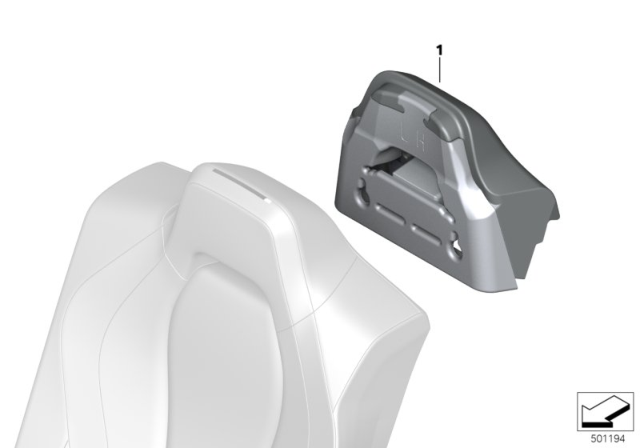 2020 BMW 840i Gran Coupe Rear Seat Head Restraint Diagram