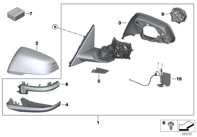 2020 BMW Z4 MIRROR ELECTRONICS, RIGHT Diagram for 67139491190