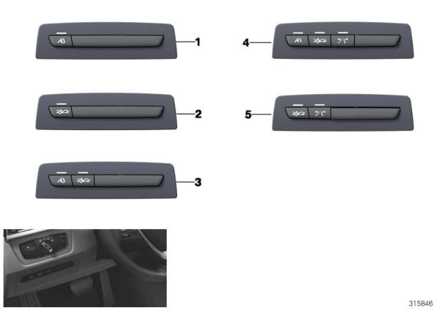 2014 BMW 328i Operating Unit, Driver Assist Systems Diagram 1