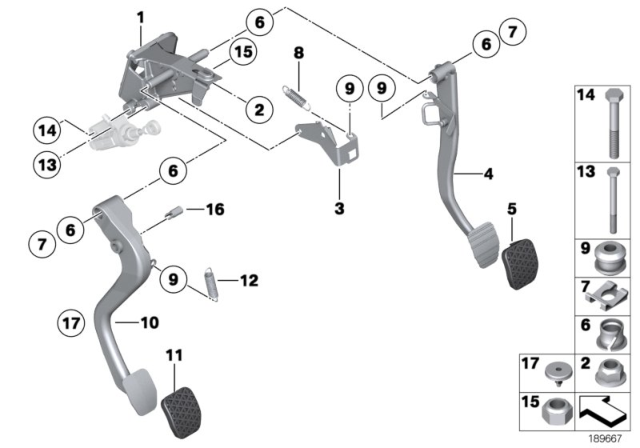 2010 BMW Z4 Pedals With Return Spring Diagram