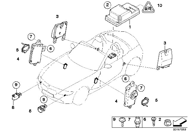 2003 BMW Z4 Accelerating Sensor Diagram for 65776927119