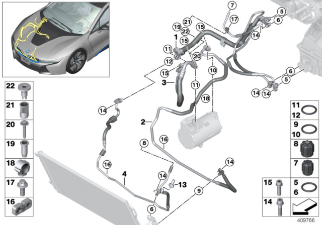 2019 BMW i8 Coolant Lines Diagram