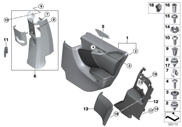 2018 BMW i3s Door Trim, Rear Diagram