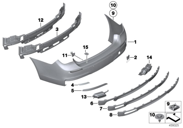 2011 BMW 740i M Trim Panel, Rear Diagram