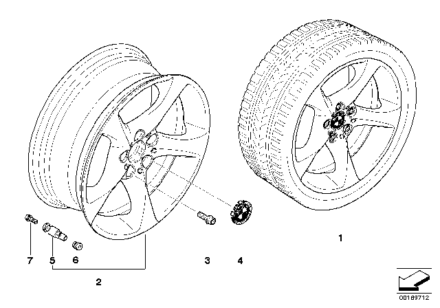 2007 BMW 335i BMW LA Wheel, Star Spoke Diagram 5