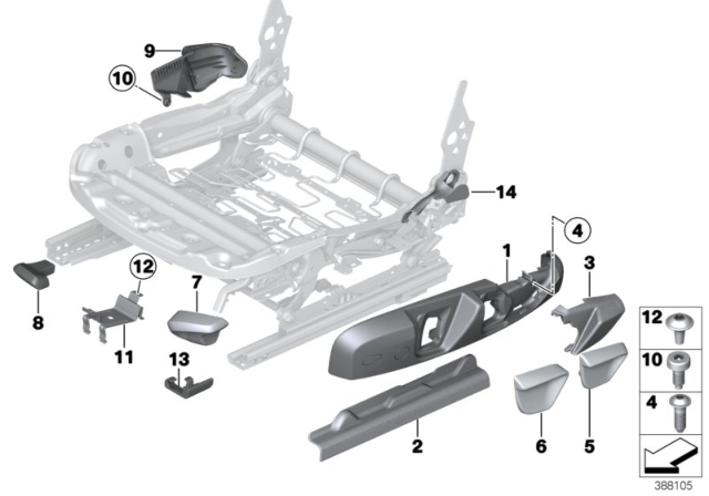 2012 BMW 328i Seat Front Seat Coverings Diagram