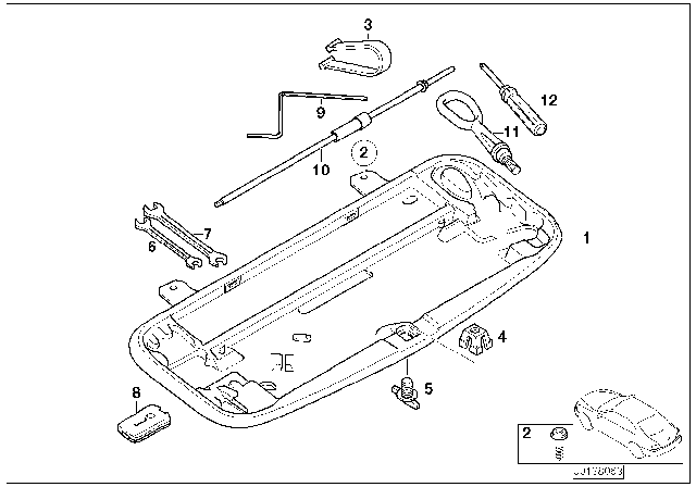 2004 BMW 745Li Additional Tool Kit Diagram