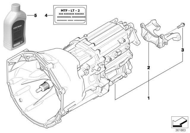 2010 BMW M5 Manual Gearbox GS6-53BZ Diagram