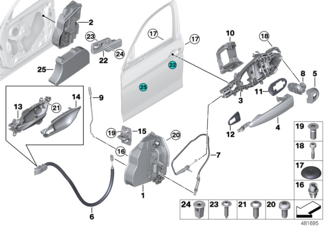 2016 BMW 228i xDrive Locking System, Door Diagram