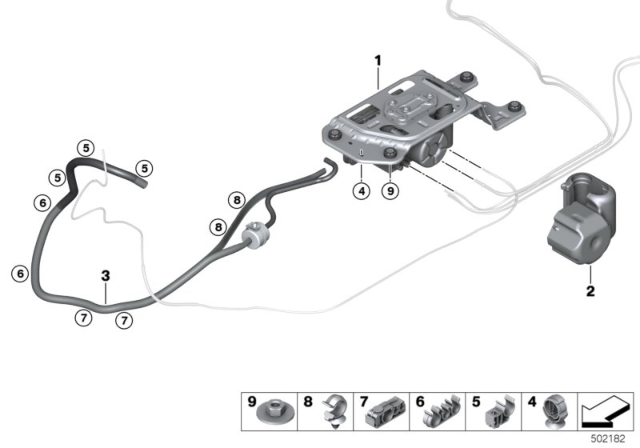 2020 BMW X6 Self-Levelling Suspension /Air Supply System Diagram