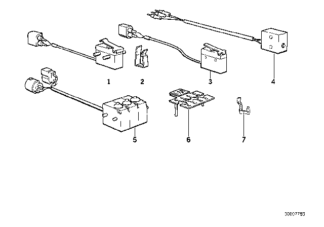 1990 BMW 735i Various Micro Switches Diagram