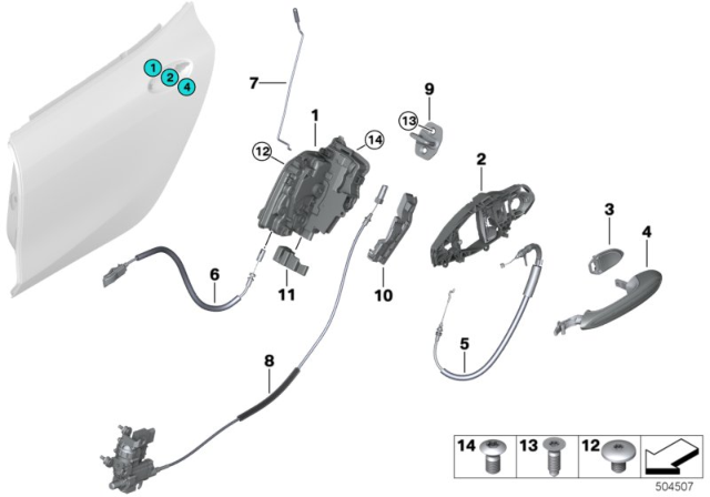 2020 BMW 840i Gran Coupe Locking System, Door Diagram 2