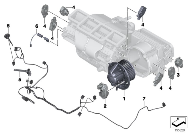 2013 BMW Z4 Temperature Sensor, Heater/Evaporator Diagram for 64119188990